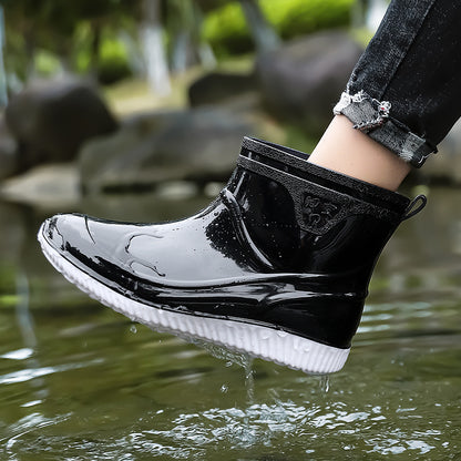 Men's Lightweight Slip-On Waterproof Outdoor Boots - All-Season PU