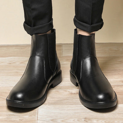 Men's Stylish PU Leather Cross-Border Riding Boots