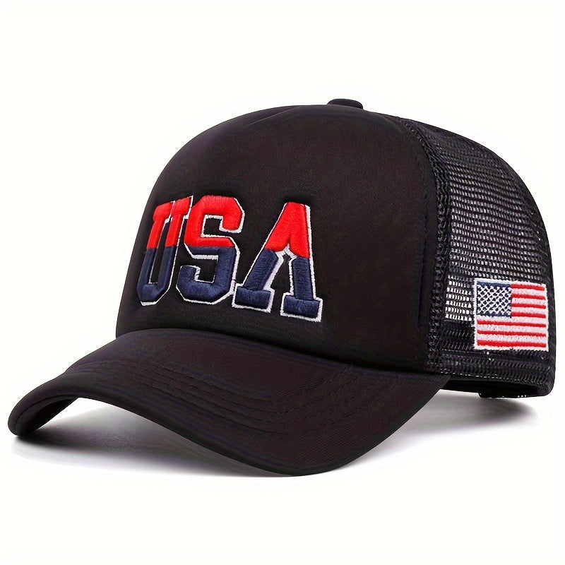Men's Breathable USA Flag Baseball Cap Casual Mesh Hat