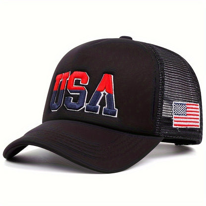 Men's Breathable USA Flag Baseball Cap Casual Mesh Hat