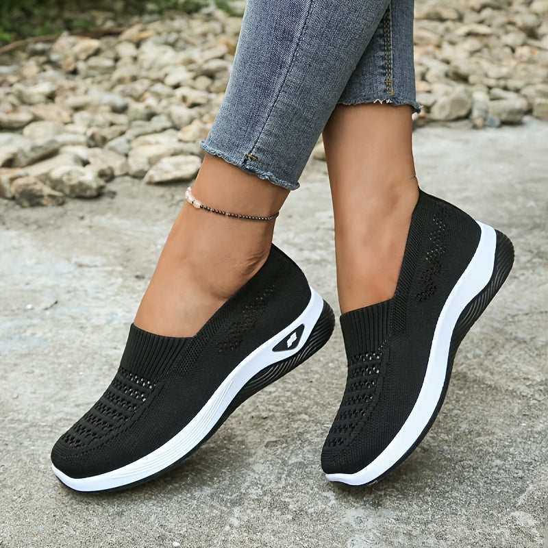 Women's Lightweight Breathable Slip-On Sneakers with Cushioned Sole
