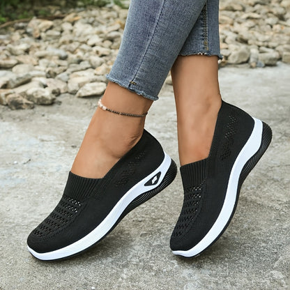 Women's Lightweight Breathable Slip-On Sneakers with Cushioned Sole