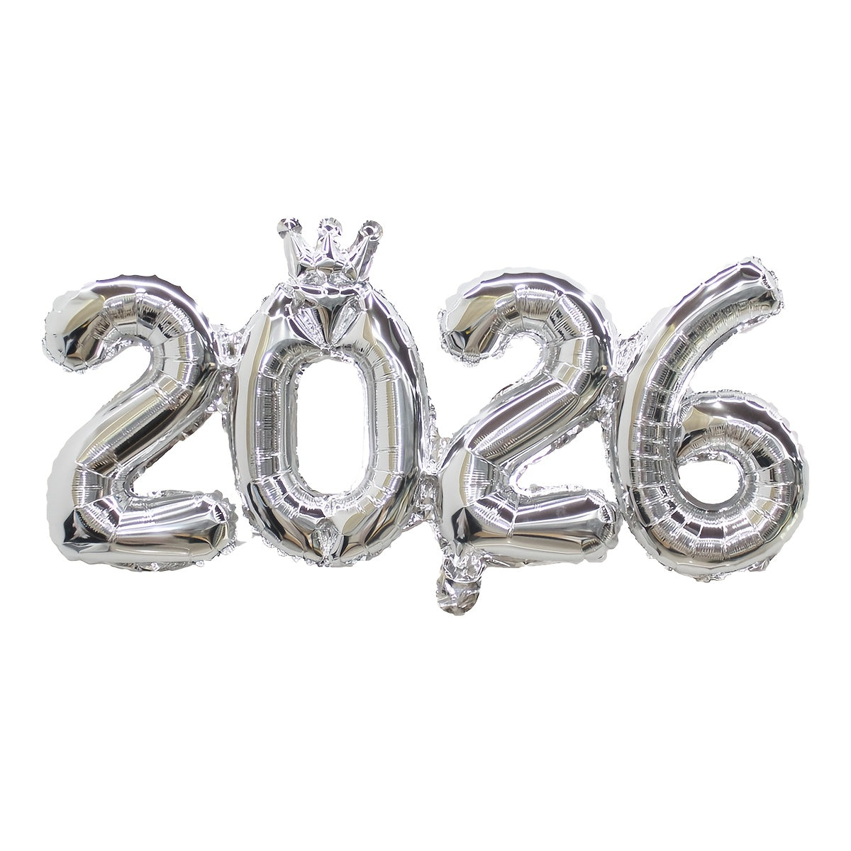 1pc Golden & Silvery Crown 2026 Number Aluminum Foil Balloon - Elegant Golden & Silveryy Finish, No Electricity Needed, Perfect for Christmas & New Year Decorations, Festive Party Supplies, Christmas Decorations, Best for Chr