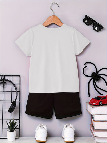Summer Quick-Dry Shorts & Tee Set for Baby Boys, Jungle Print - ayq
