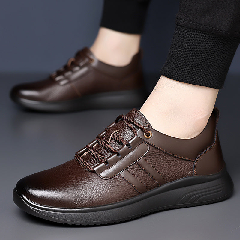 Men's Classic Derby Lace-Up Walking Shoes with Cushioned Sole