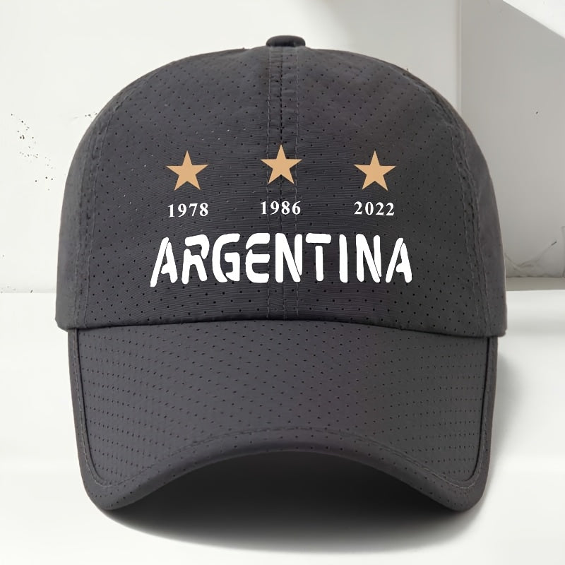 Men's Five-Star Argentina Letter Printed Classic Baseball Cap