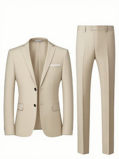 Men's 3-Piece Suit Set for Office & Formal Events