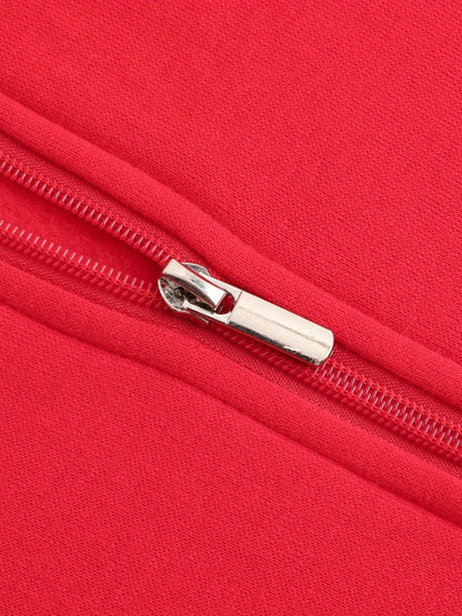 Warm High Neck Jacket, Men's Casual Slant Pocket Zip Up Athletic Jacket For Fall Winter