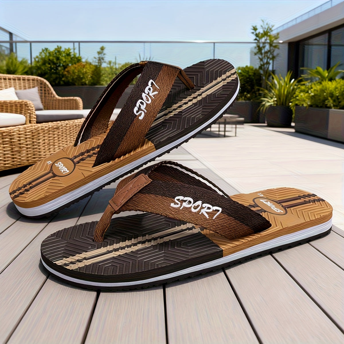 Men's Lightweight Non-Slip Fabric Flip-Flops for Summer