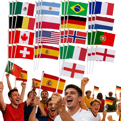 3pcs Portable Hand-Waving Flags for Sports Fans and Events