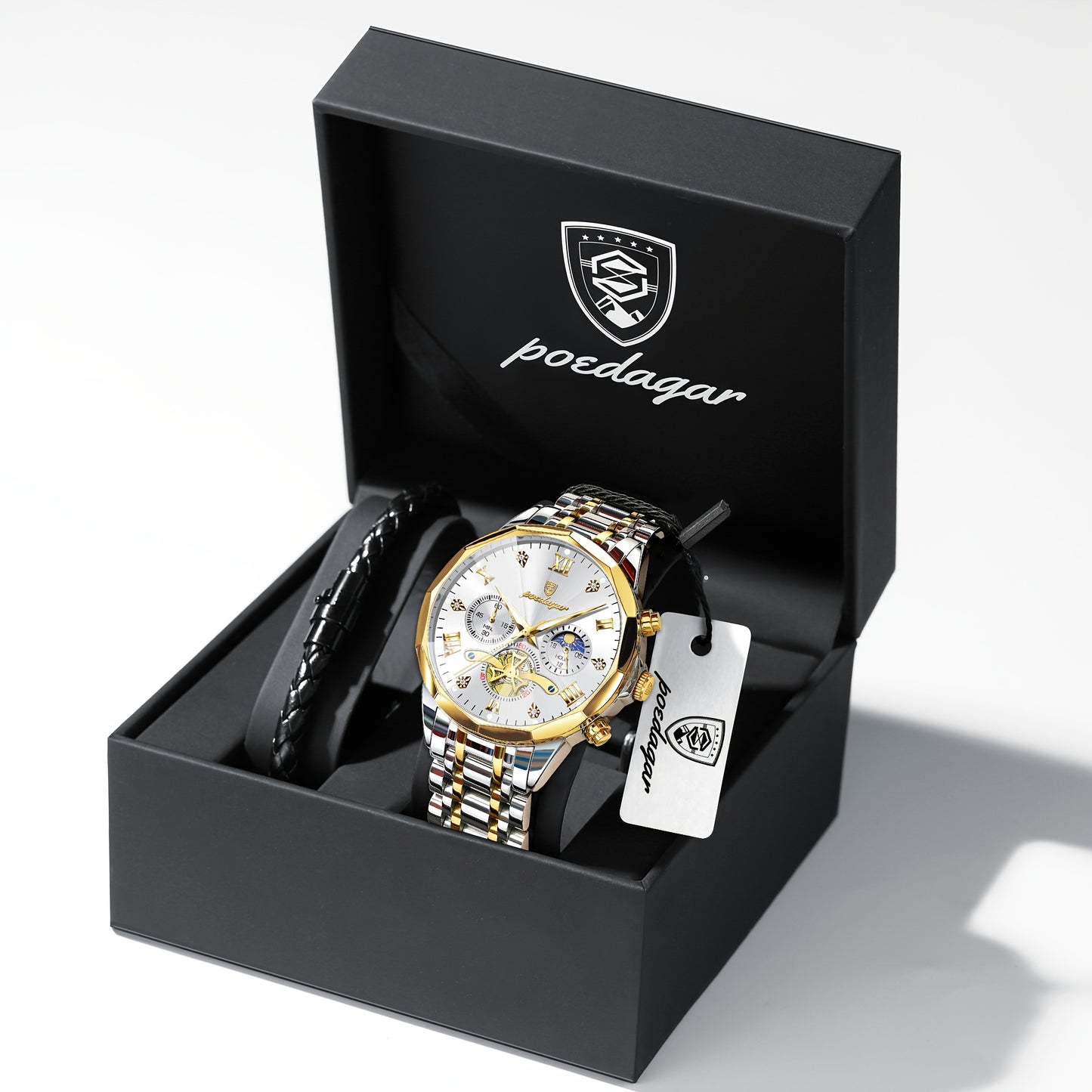 Men's Stainless Steel Business Watch with Luminous Chronograph