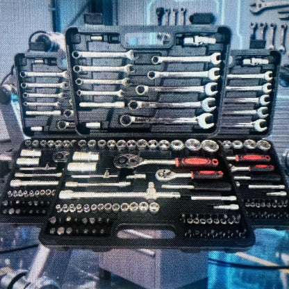 82pcs Multi-Functional Repair Tool Set | Comprehensive Kit for Automotive, Furniture, and Bicycle Mechanics, Metal Socket Wrench Set, Reinforced Material, Suitable for All Scenarios
