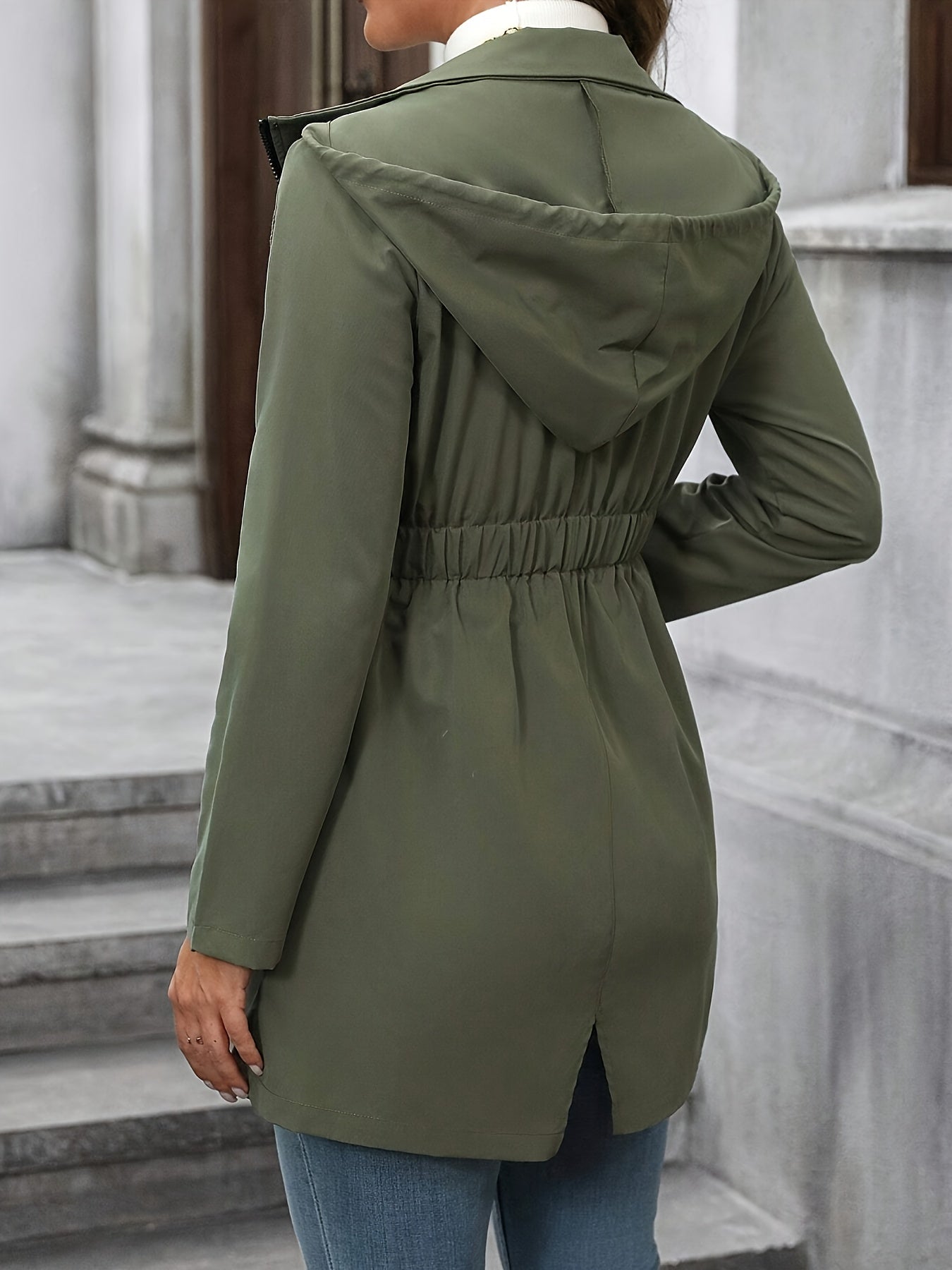 Elegant Hooded Jacket for Spring and Fall Casual Wear