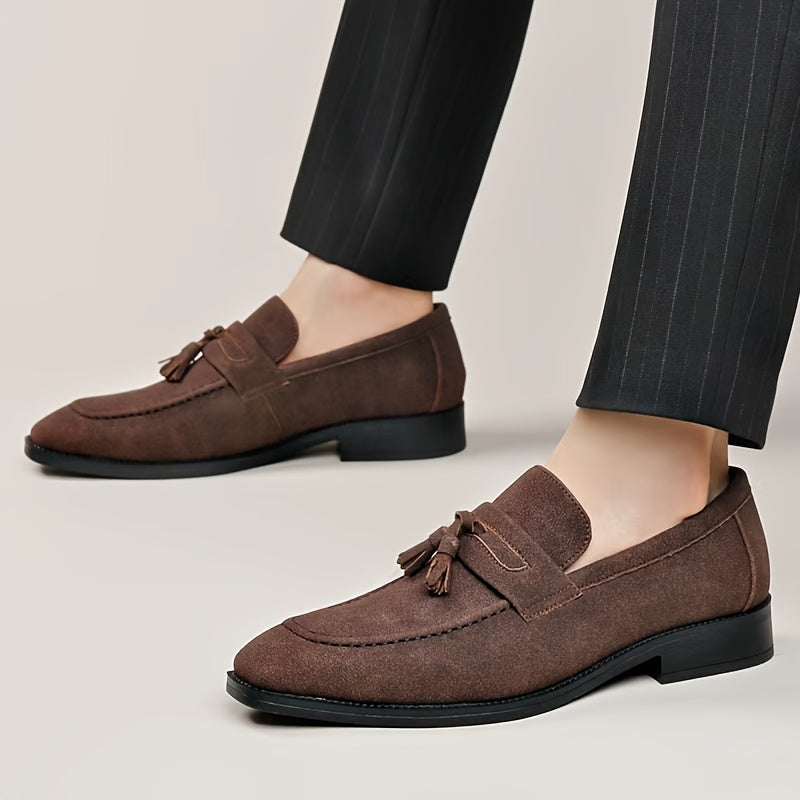 Plus Size Men's Slip-On Tassel Loafers Casual Rubber Sole