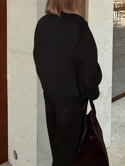 Women'S Short Casual Jacket - Elegant Lapel Collar Windbreaker Coat, All-Season Chic Outerwear for Everyday & Formal Events, Machine Washable H-Silhouette Jacket, Cute Jacket, Versatile Layering Piece, Easy-Care Blend