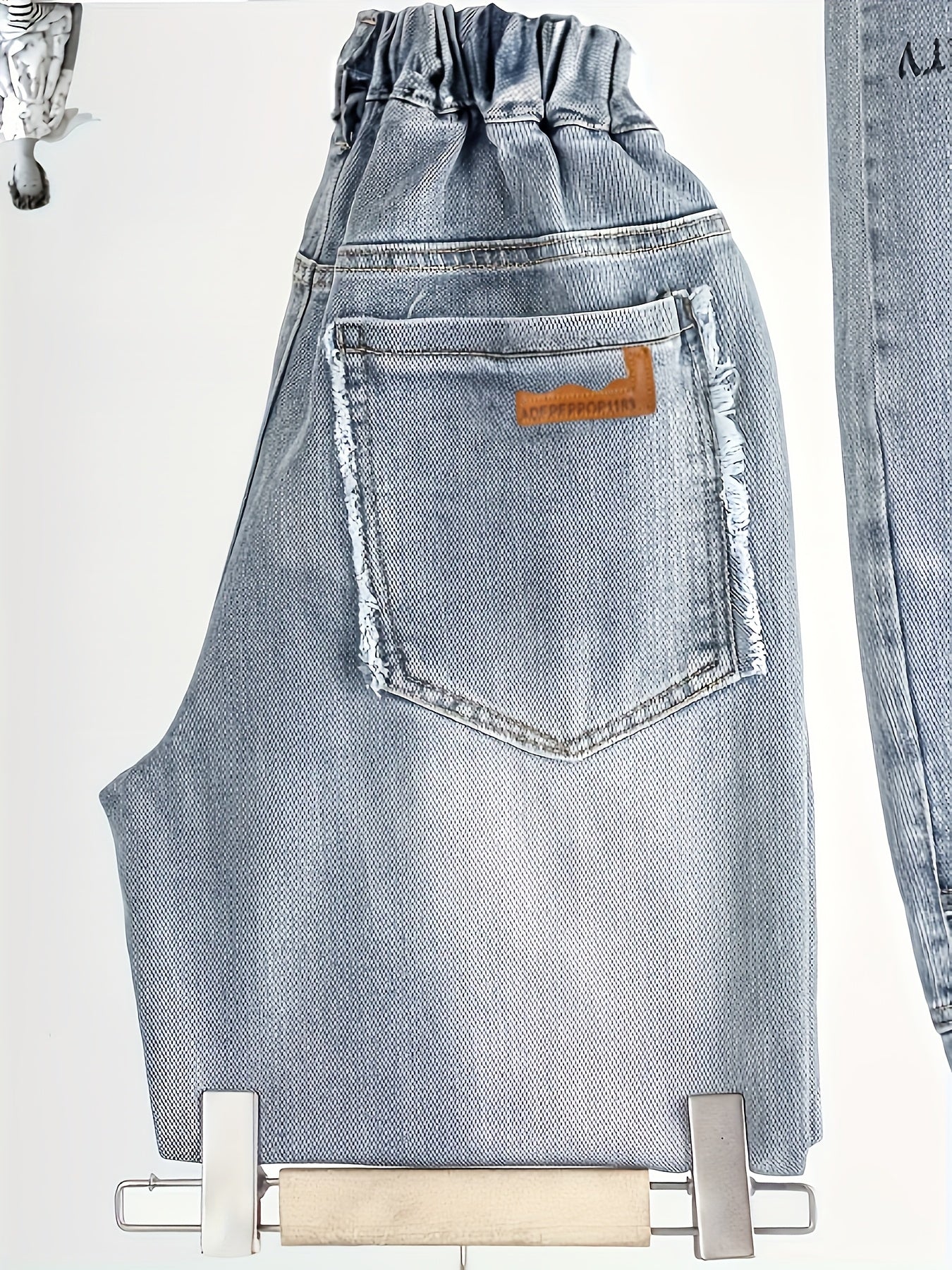 Boys' Casual Loose-Fit Alphabet Print Denim Pants for Spring