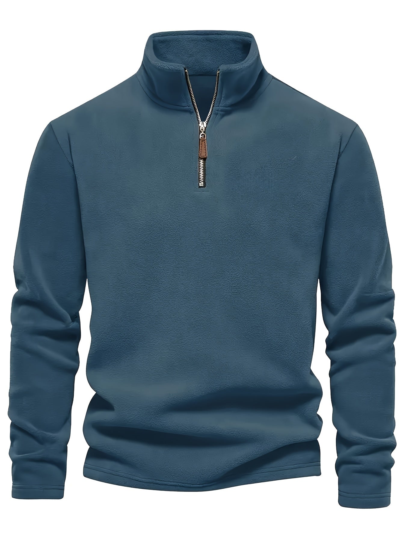 Men'S Heavyweight Full-Zip Hoodie - Thermal Winter Jacket with Zipper Closure, Stand Collar, Long Sleeve Cold Weather Coat for Skiing, Commuting - Thick Insulated Outerwear (Solid Color) - Easy-Care Zipper Front Closure, Wint