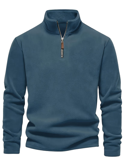 Men'S Heavyweight Full-Zip Hoodie - Thermal Winter Jacket with Zipper Closure, Stand Collar, Long Sleeve Cold Weather Coat for Skiing, Commuting - Thick Insulated Outerwear (Solid Color) - Easy-Care Zipper Front Closure, Wint