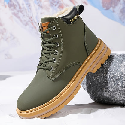 Men's Plus Size Ankle Boots with Plush Lining for All Seasons