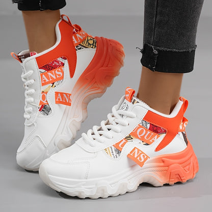1 Pair Women'S Fashion Sneakers - Lightweight All-Season Running Shoes with Polyurethane Upper, Fabric Inner  Insole, Rubber Sole