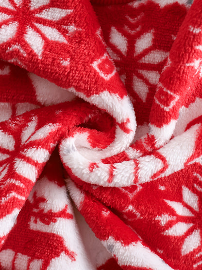 2pcs Girls' Cute Deer Print Fashionable Thick Flannel Set for Autumn/Winter, Soft and Comfortable Warm Outfit, Versatile Casual Attire with Outdoor Activities, Winter Clothing, Autumn Fashion, Stylish Kids' Wear, Playful Desi