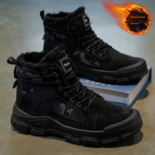 Men'S Winter Snow Boots - Thick Insulated Ankle Boots with Lace-Up Closure, Non-Slip PVC Sole - / - Cold Weather Shoes for Hiking, Outdoor