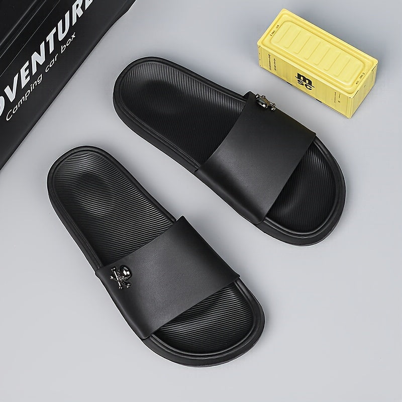 Men's Lightweight Anti-Odor Summer Slippers with Skull Print