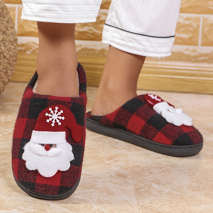 Classic Christmas Themed -Lined Slippers - Lightweight Indoor/Outdoor House Shoes, Christmas/Reindeer Antlers, Suitable for Bedroom, Living Room, or Vacation Wear, Men's Slippers, Women's Slippers, Couple Slippers, Comfortabl