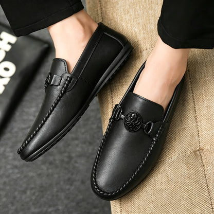 Men's Solid Color Casual Low-Top Beanie Shoes with Flat Sole