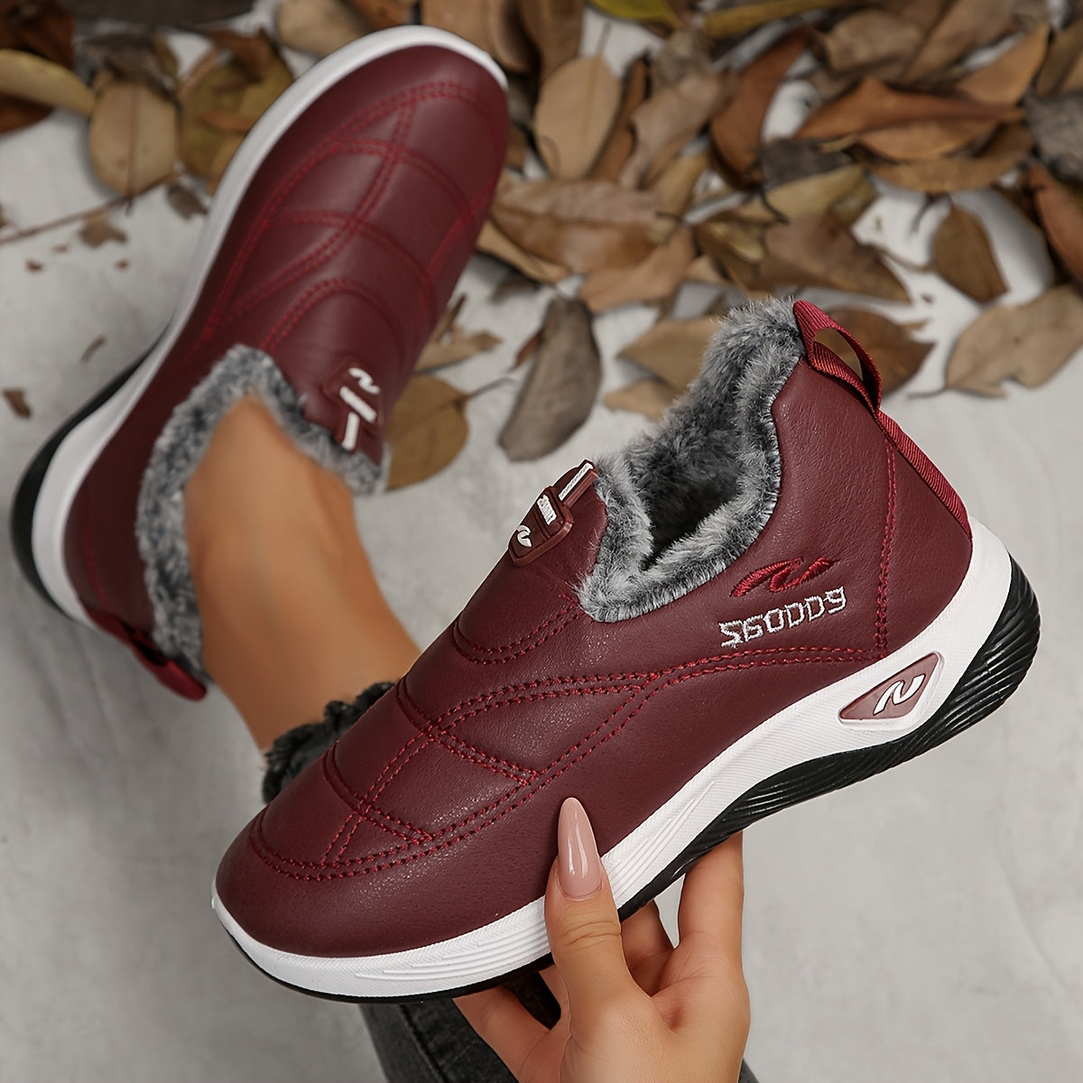 Women's Winter Snow Boots - Deep Burgundy/Black/, Slip-Resistant Rubber Sole & Cushioned Insole, Cozy Fleece Lining - Low-Heel Platform Boots for Cold Weather, Ice, and Snow - Brown/Black/Deep Red/ - Ideal for Everyday, Forma