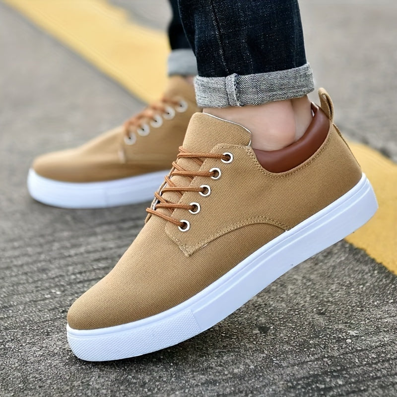 Classic Canvas Skate Shoes for Men in Spring And Summer - Breathable, Non-Slip, And Durable Lace-Up Sneakers, Perfect for Everyday Casual Wear