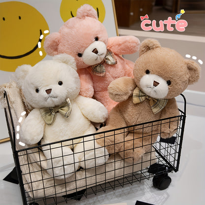 30cm/11.81in Teddy Bear Plush with Bow Tie Ribbon - // Kawaii, Huggable Cuddly Bear for Valentine's Gift, Birthday Present for &, Decor, Collectible Teddy Bear for &