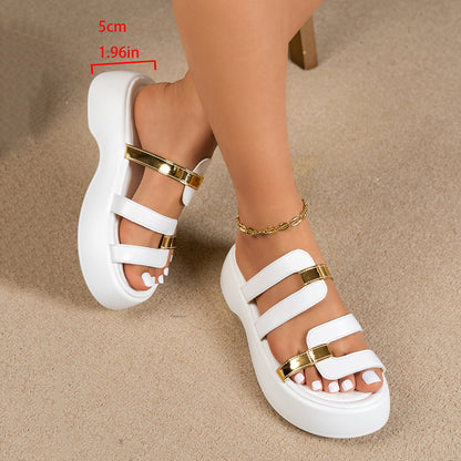 Women's Comfortable Platform Slip-On Open Toe Slippers