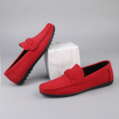 Plus Size Men's Casual Slip-On Loafers in Microfiber Leather