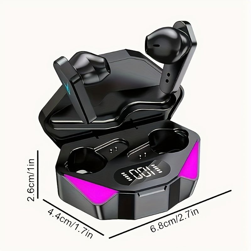 New Wireless Earbuds with LED Display Touch In-Ear TWS True Wireless Sports Music Gaming Headphones Compatible with Smart Devices, Suitable for Low Latency Games and Videos