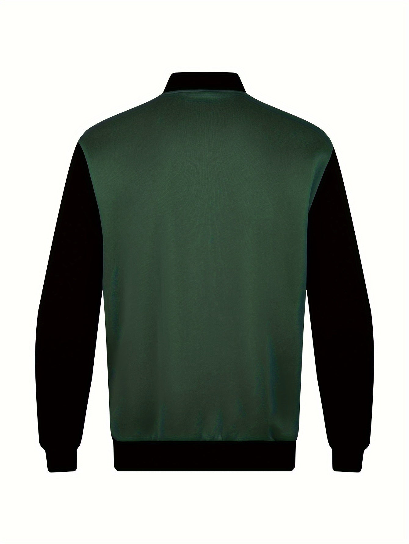 Men's Letter Print Contrast Color Baseball Jacket