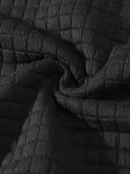 Men's Casual Bomber Jacket with Stand Collar - Polyester and Elastane Blend, Knit Fabric with Slight Stretch, Solid Color, Zipper Detail, Long Sleeve, Regular Fit