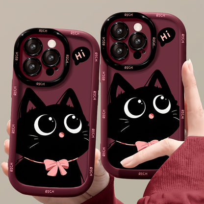Cute Cat TPU Shockproof Phone Case for iPhone 11-18 Pro Max