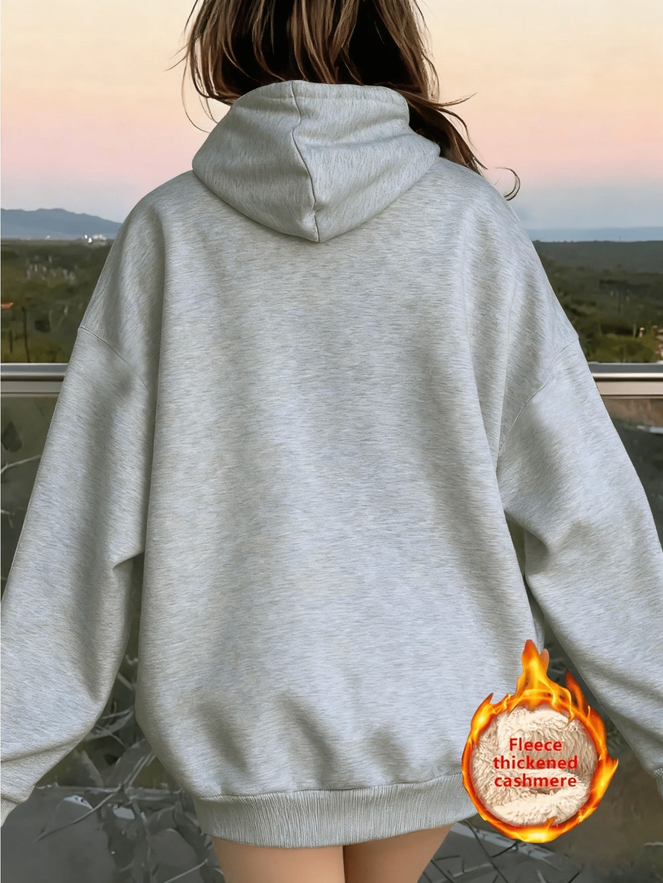 1pc Women's Thick-Lined Hooded Sweatshirt with Gingerbread for Man in Santa Hat & Candy Cane Print - Cozy Plush Lined, Soft Polyester Warm Pullover for Fall/Winter, Machine Washable Casual Outerwear, Cold Weather Wear, Minima