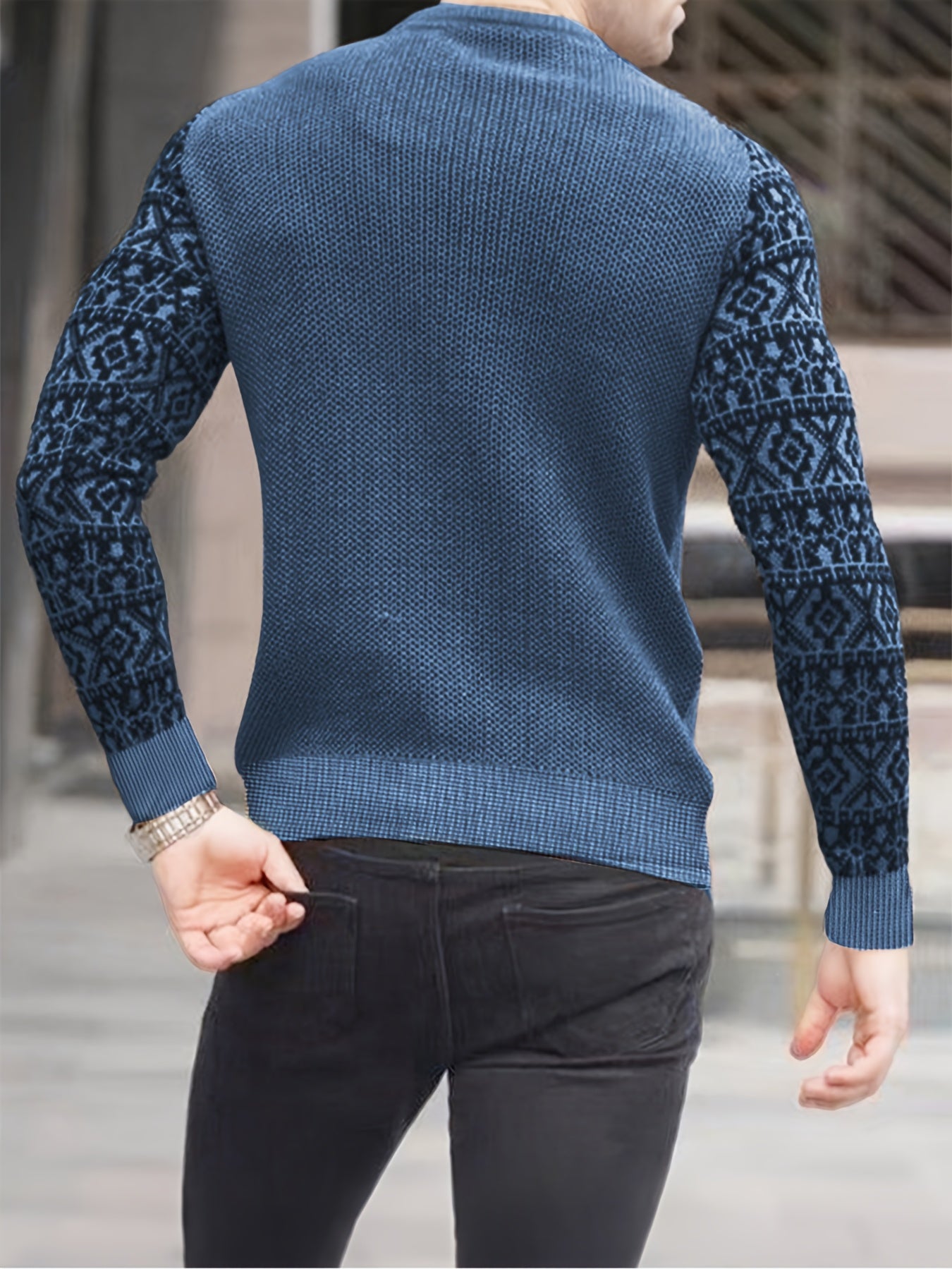 Men'S Long-Sleeve T-Shirt in a Heavy Waffle Knit for Autumn, Perfect for Casual Wear