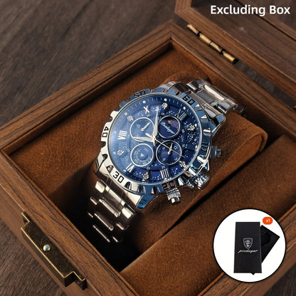 POEDAGAR Men's Quartz Business Watch with Calendar & Waterproof