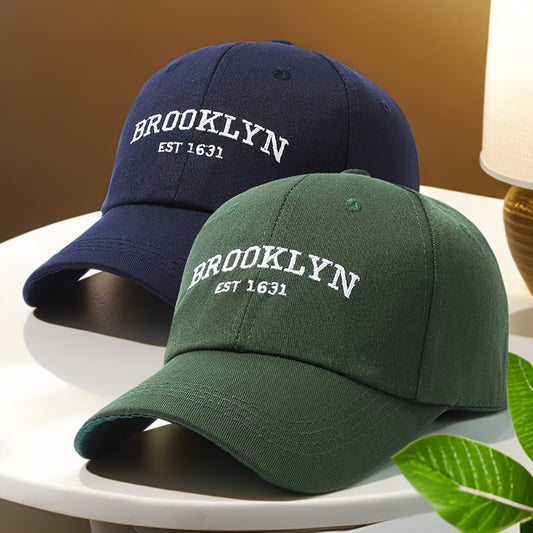 Embroidered BROOKLYN Baseball Caps - Adjustable Unisex 2-Pack