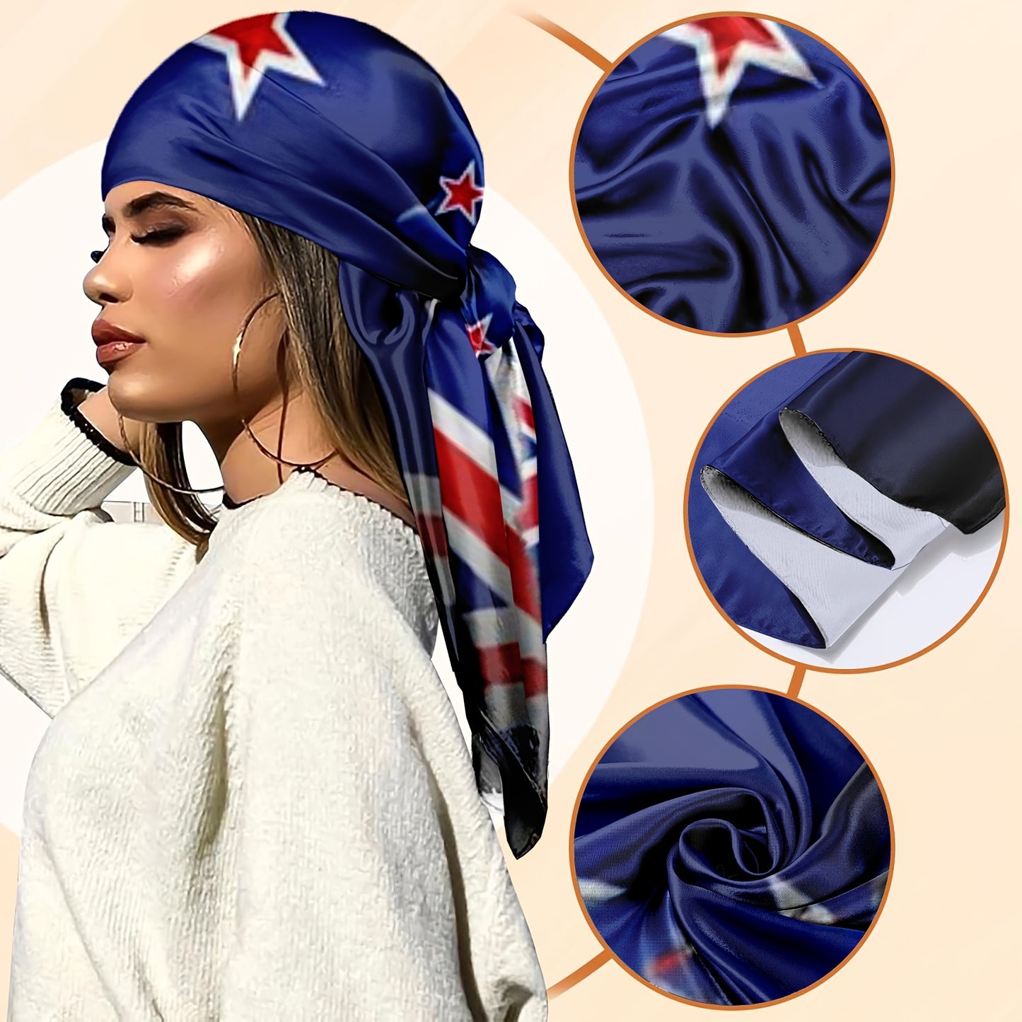 Women's Lightweight New Zealand Flag Scarf - Breathable Knit Polyester