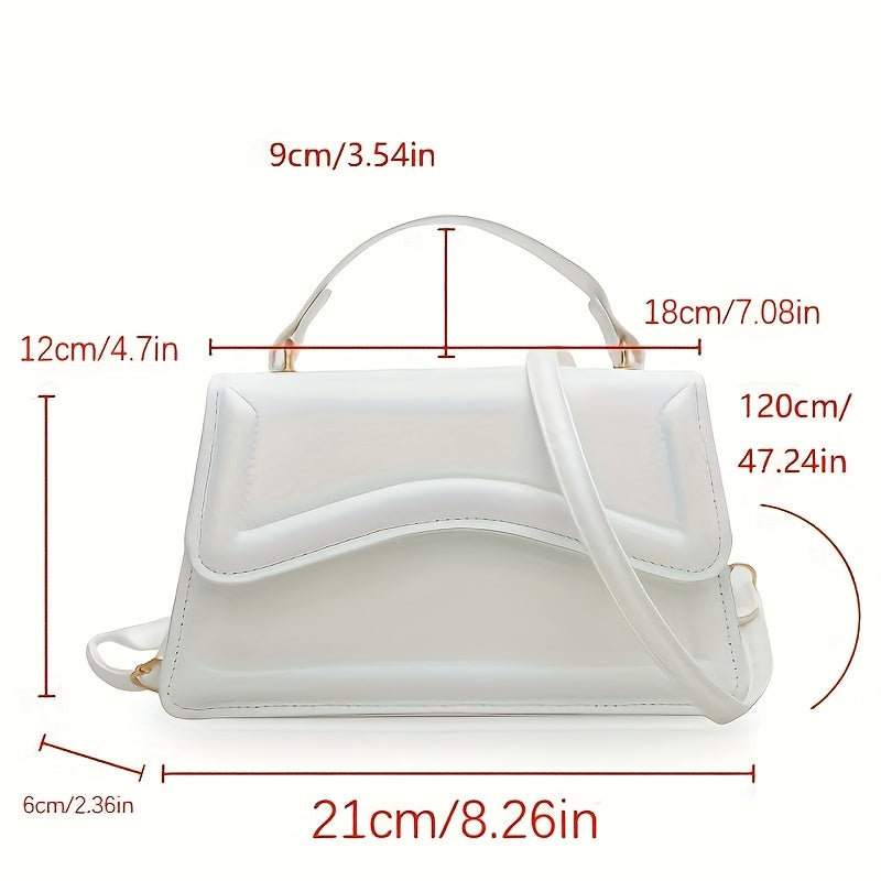 Fresh and trendy small square bag, one shoulder crossbody bag, youthful and sweet style, magnetic buckle closure bag, solid color, internet famous and popular bag
