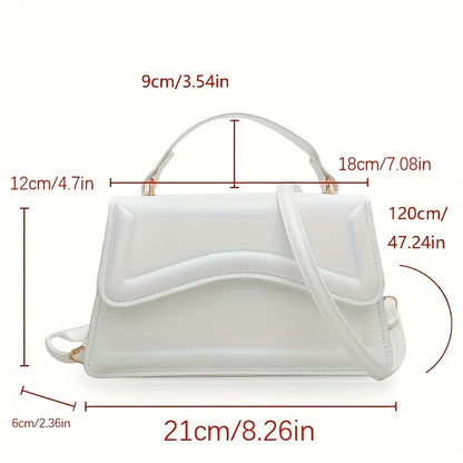 Fresh and trendy small square bag, one shoulder crossbody bag, youthful and sweet style, magnetic buckle closure bag, solid color, internet famous and popular bag