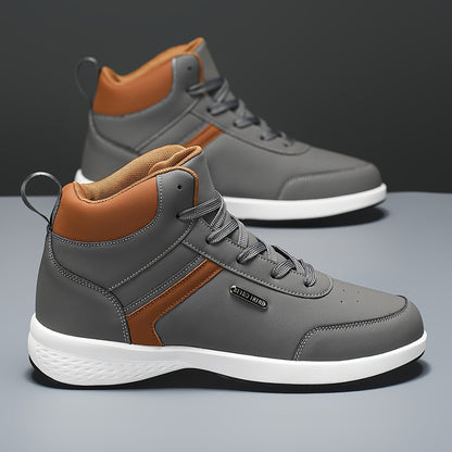 Men's High-Top PU Loafers Casual Vintage Business Shoes