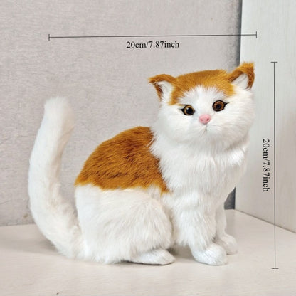 Simulation Cat Toys Featuring Five Types of Cats: Persian, Black, Spotted, And Other Realistic Animal Designs.