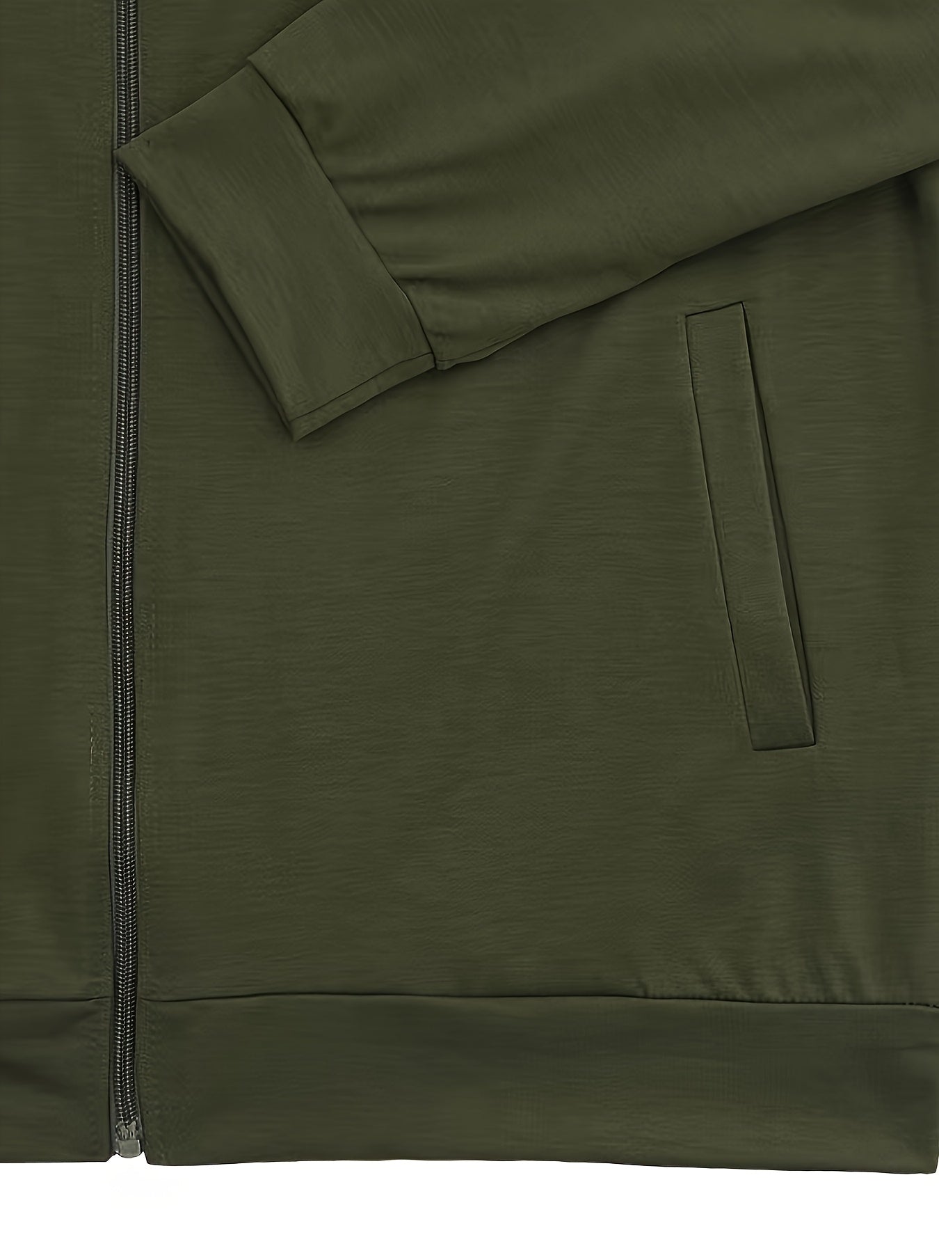 Men's Lightweight Stand Collar Jacket - Olive Green Softshell Zipper Jacket with Pockets, Regular Fit for Spring/Fall Hiking & Casual Outdoor Wear, Hiking Accessories