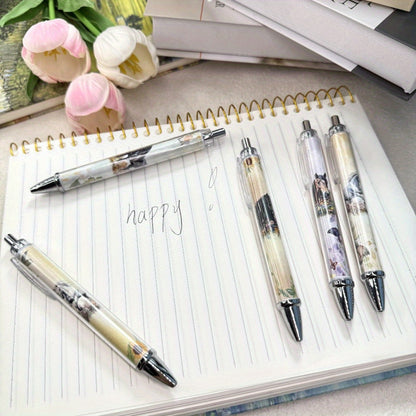 5pcs Creative Horse Head Theme Ballpoint Pens with Black Ink, Plastic Body, Smooth Writing, Suitable for Office and Gifts, Stationery Supplies