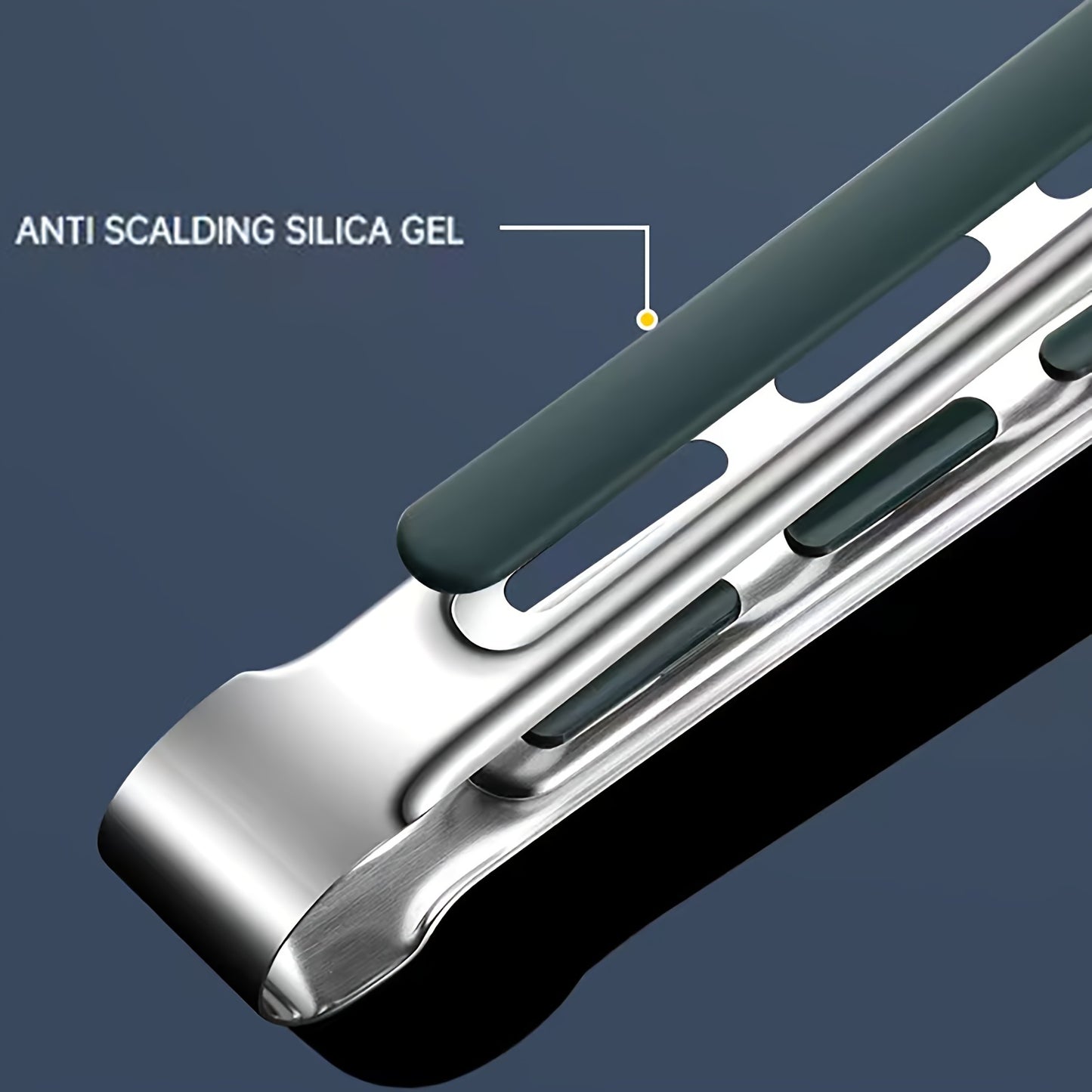 Stainless Steel Kitchen Cooking Tongs, Stainless Steel Food Tongs, Bread Serving Tongs, Anti Scalding Silica Gel, Dishwasher Safe - Small, Medium, Large